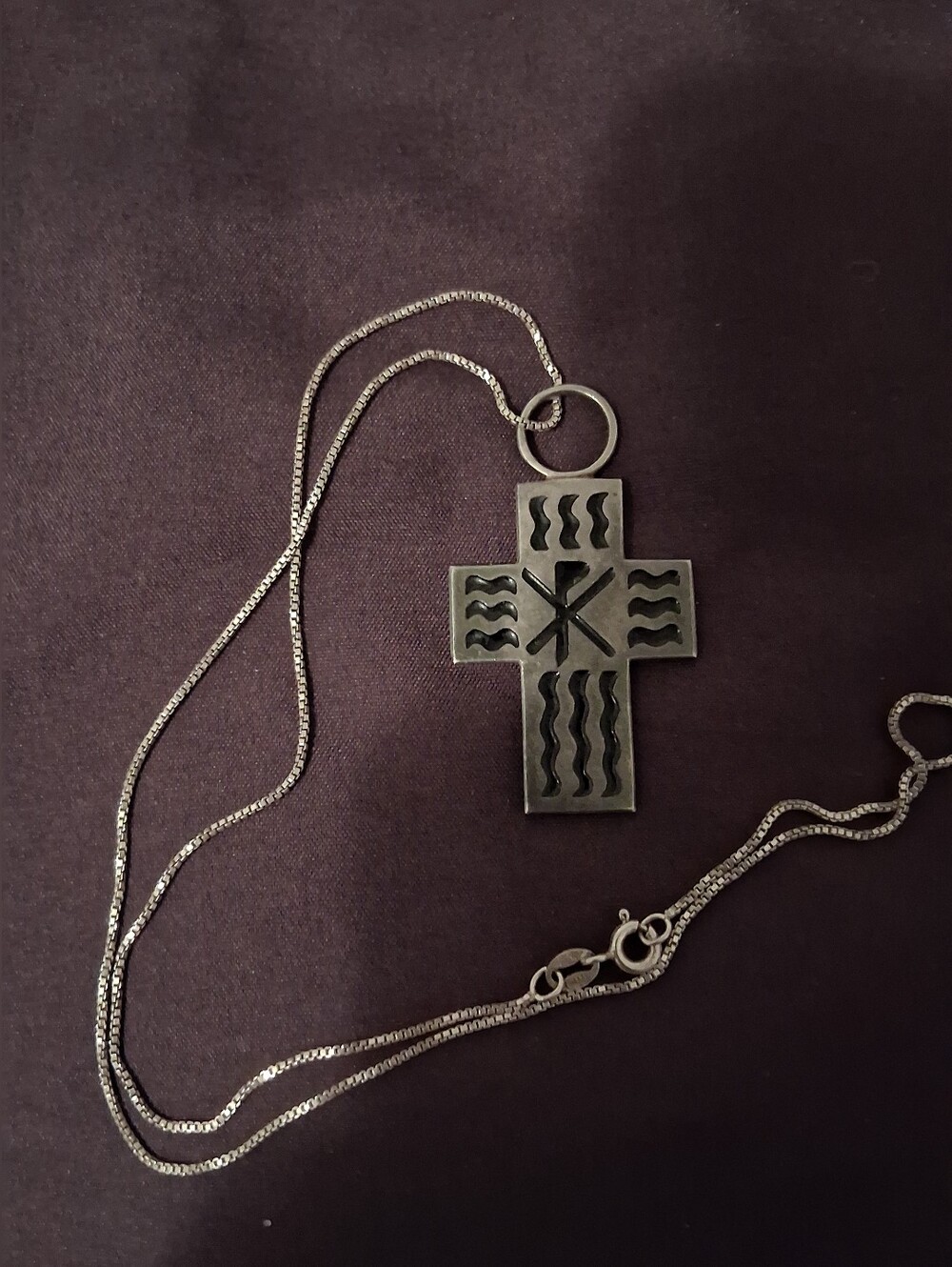 Vtg Sterling Silver 925 Cross Navajo Zuni